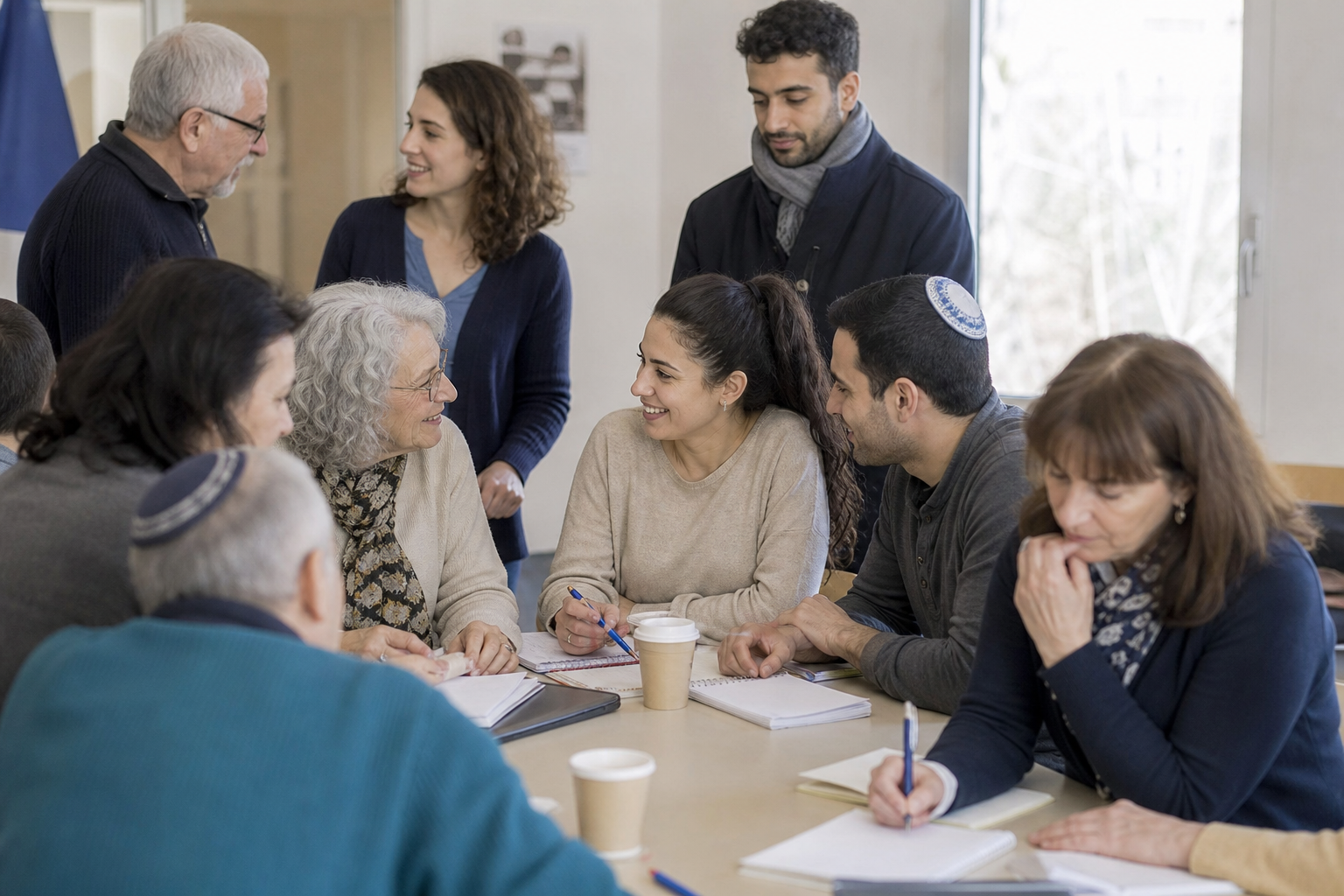 Newcomers in France attending a friendly integration workshop